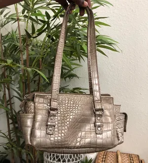 Grey Silver croc pattern mini shoulder handbag purse silver tone buckle cargo pocket 2000s Y2K thumbnail 3