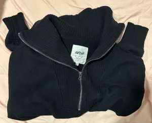 Aerie Very Oversized Black  Pullover thumbnail 2
