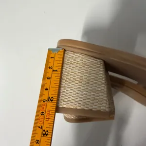 A New Day Tan Raffia Crystal Buckle Block Heel Slide Sandals Size 8.5 NEW thumbnail 7