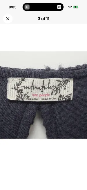 Free People Intimately Graphite Floral Lace Crop Top Keyhole Back Sleeveless S thumbnail 3