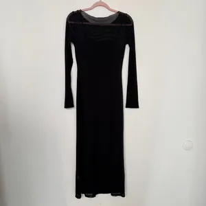 Halara Long Sleeve 2-piece Sheer Maxi Split Bodycon Dress thumbnail 4