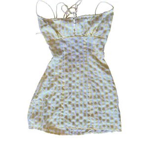 Edikted Butter Yellow & White Gingham Milk Maid Coquette Mini Bodycon Dress thumbnail 2