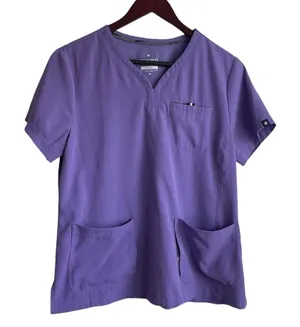 Beyond Scrubs Women Top‎ M Purple Medical Uniform Nurse Workwear Dental Casual thumbnail 1