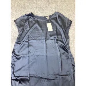 A New Day Women 1X Blue Satin Midi‎ Dress Cap Sleeve Crew Neck NWT 018034519.. thumbnail 2