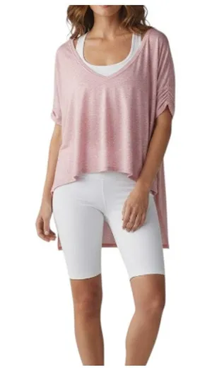 LULULEMON My Mantra V-Neck Hi Low Top Tunic Sz 12/14 Pink Athletic Everyday thumbnail 1