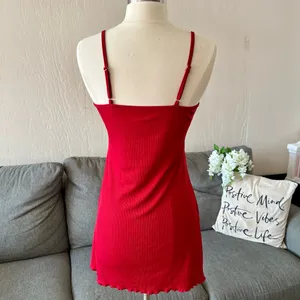 Red Lace Trim Nightgown Size XS thumbnail 5