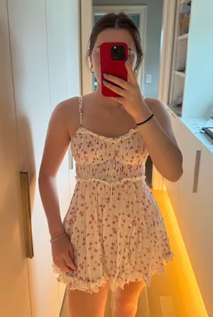 Sky to Moon Mini Dress Floral Pink thumbnail 1