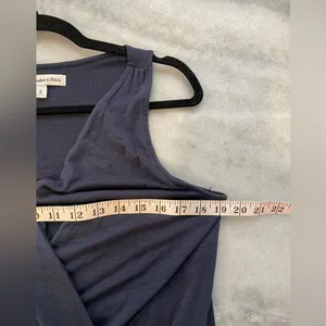 Abercrombie & Fitch Size S Navy Blue Soft Slub Knit Wrap Front Tank Top thumbnail 6