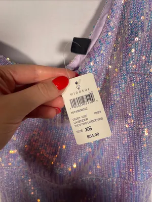 Windsor Mini Sequin Dress Lavender Purple Xs New With Tags thumbnail 4