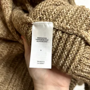 Lucky Brand Balloon Sleeve Open Cardigan Womens Size Small Wool Blend Camel thumbnail 7