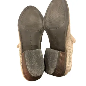 Lucky Brand Tan Suede Leather Ankle Booties 7.5 Western Boho Block Heel Boots thumbnail 7