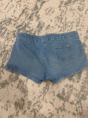 Old Navy Y2K Low Rise Denim Micro Shorts Blue Size 4 Vintage 90s thumbnail 4