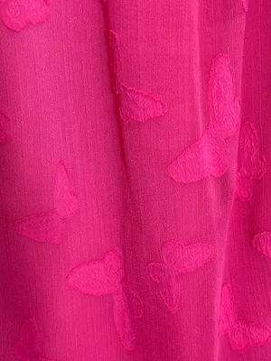 Michael Kors Sheer Fuchsia Off-the-Shoulder Blouse Large thumbnail 4
