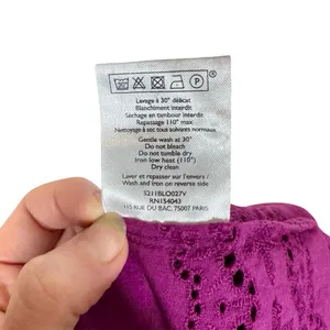 Sézane Elsa Blouse Eyelet Embroidered Ruffled Openwork in Purple Violet sz36/US4 thumbnail 13