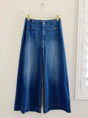 NEW Halara Flex High Waisted Pockets Washed Casual Wide Leg Jeans Size M thumbnail 2