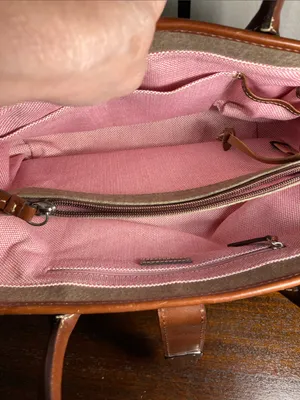 Vintage Dooney & Bourke Tan and Brown Signature Tote thumbnail 4
