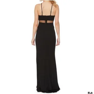 Social Code Black Formal Long Dress Size 9 Prom Wedding Event Black Rhinestones‎ thumbnail 2