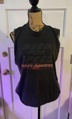 Harley Davidson Vintage Tee Need For Speed Custom Cut Tank thumbnail 1