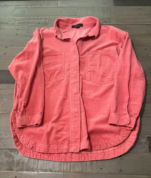 Forever 21 Pink Corduroy Button Front Shacket Overshirt Size Small thumbnail 1
