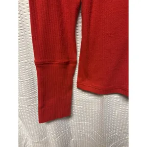 Intimately Free People Womens Red Ribbed Long Sleeve Mock Turtle Neck XL Stretch thumbnail 3