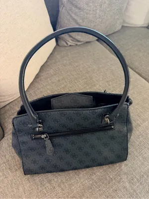 Guess Black Logo Satchel with Flower Charm thumbnail 2