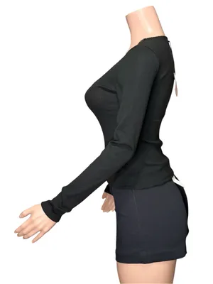 ROUJE PARIS x DAMART Maurice Shirt, Black, FR34/US2 thumbnail 3