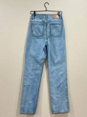 Avec Les Filles Light Wash High Waist Straight Leg Button Fly Jeans Size 27 thumbnail 7