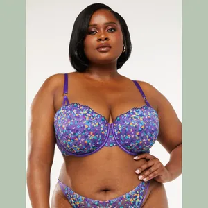 Savage X Fenty Steamy Floral Padded Lace Balconette Bra Purple Size 36C PURPLE ROYALE ROMANCE IN BLOOM Product Description Lush flowers are always a vibe! Our Steamy Floral Padded Lace Balconette Bra features a stretch lace body, satin straps, scalloped accents, and rose gold-tone hardware. Features Underwire padded balconette bra Stretch lace body Powermesh wing Straight neckline Stain straps at front body Rose gold-tone hardware Adjustable, supportive straps Hook-and-eye back closure Lace: 83% Nylon, 17% Elastane; Wing: 88% Nylon, 12% Elastane; Bottom Cup: 100% Polyester Hand wash cold, line dry Imported thumbnail 5