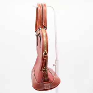 Dooney & Bourke Satchel Womens Medium Zip Zip Pebbled Leather Orange Excellent thumbnail 5