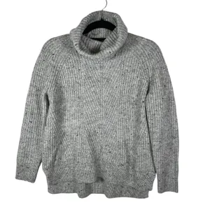 Madewell Mercer Sweater Cable Knit‎ Turtleneck Donegal Gray Sz Small Wool Blend thumbnail 3