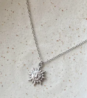 Handmade stainless steel sun boho retro vintage funky style necklace☀️ thumbnail 3