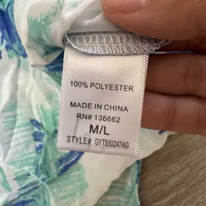 NWT FRANCESCA'S blue‎ & white palm print swim coverup tunic Size M/L thumbnail 5
