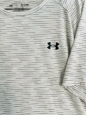Under Armour The Tech Tee Men's Gray Performance Striped Shirt thumbnail 2