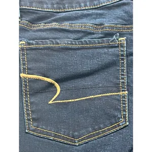 American Eagle Outfitters Super Stretch Raw Hem Shorts Women 12 Dark Wash thumbnail 12