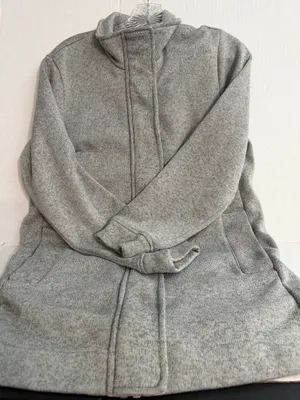 Lands' End Ladies Light Gray Full-Zip Sweater Jacket thumbnail 1