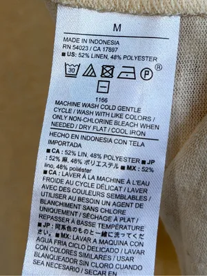 NWT Banana Republic Linen Blend V-Neck Shirt Size Medium light pastel yellow new thumbnail 6
