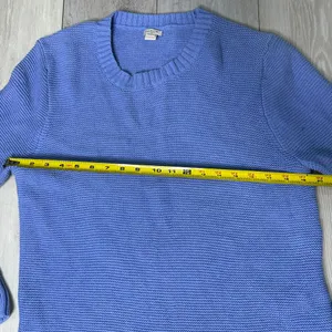 J crew factory light blue chunky crewneck cotton‎ knit sweater size large thumbnail 2
