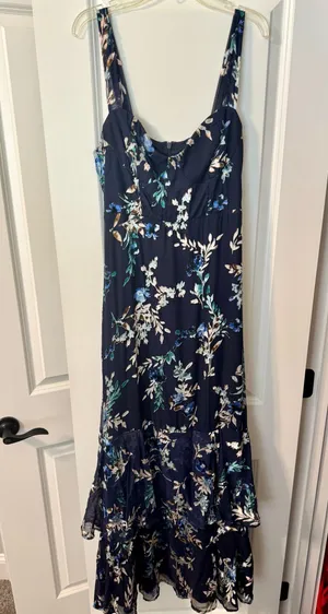 Lulus Dress Floral Maxi Navy thumbnail 1
