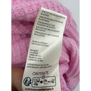 Free People We The Free Coraline Thermal Top Pink Waffle Knit Oversized XS thumbnail 8