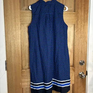 Tommy‎ Hilfiger Blue and Black Geometric Sleeveless Drees size L thumbnail 5