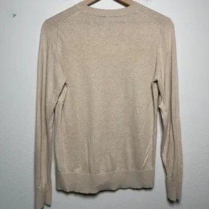 Quince Women Cotton Cashmere Sweater Medium Heather Oatmeal Crewneck Casual thumbnail 4