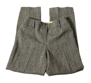 Carlisle Herringbone Wool Blend Dress Pants Womens‎ 6 Brown Grey Career Trousers thumbnail 1