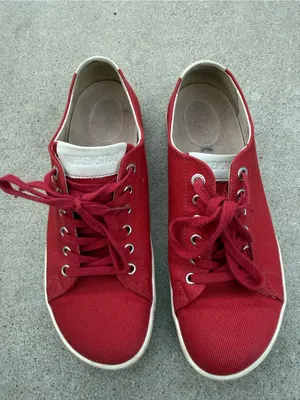 Birkenstock Arran Canvas Lace-Up Sneakers in Red & White Size US 7 thumbnail 2