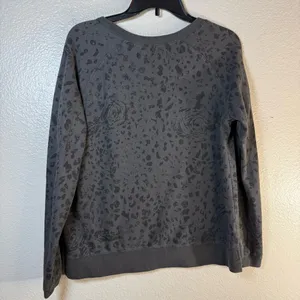 Vans Gray Leopard Print Sweatshirt SZ:L thumbnail 2