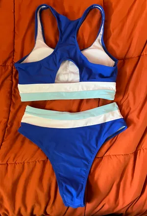 Blue And White Striped Bikini Set thumbnail 2