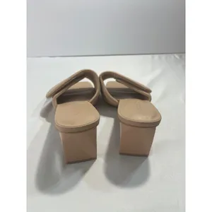 Open Edit Cava Padded Block Heel Women 7.5 Nude Square Toe Slide Sandals Mules‎ thumbnail 4