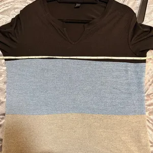 SHEIN Women's Colorblock Long Sleeve Shirt Size XL – Black/Blue/Gray, Excellent thumbnail 5
