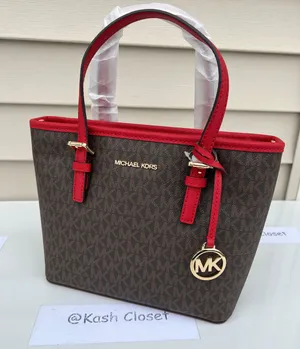 Michael Kors JST Extra-Small Top-Zip Tote Bag -Flame/Brown thumbnail 3