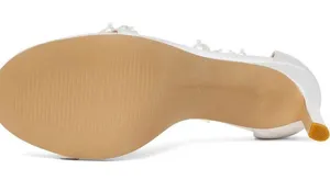 Amazon yowmns White Women's Heeled Sandals Pearl Decoration Open Toe Stiletto Heels Wedding Sexy Back Zipper Cover Pumps Evening Party Shoes Handmade Elegant High Heels Summer thumbnail 9