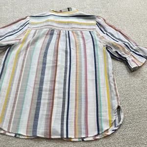 Anthropologie Striped Button Down Shirt - Multicolor Size 8 100% Cotton thumbnail 7